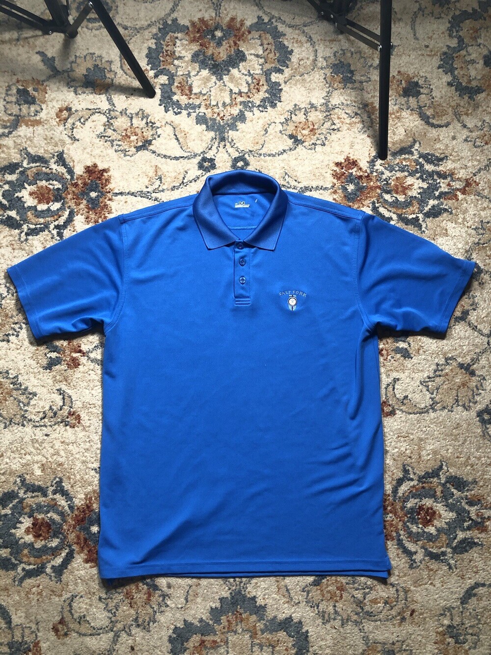 Men’s Under Armour Polo Shirt Size Medium Blue Salt Fork Lake Ohio Golf